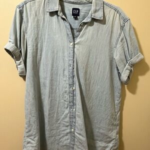 GAP Blue Casual Button Down Shirt Relaxed Fit